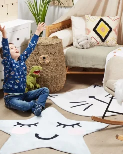 Børnetæppe KITTY Hvid ø 100 cm