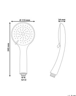 Brusehoved og slangesæt TARMA 4-function Guld
