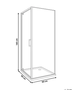 Brusekabine DARLI 90 x 90 x 185 cm Sort