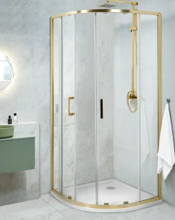 Brusekabine JUKATAN 90 x 90 x 185 cm Guld