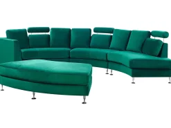 Buet sofa 7 personers ROTUNDE Velour Mørkegrøn