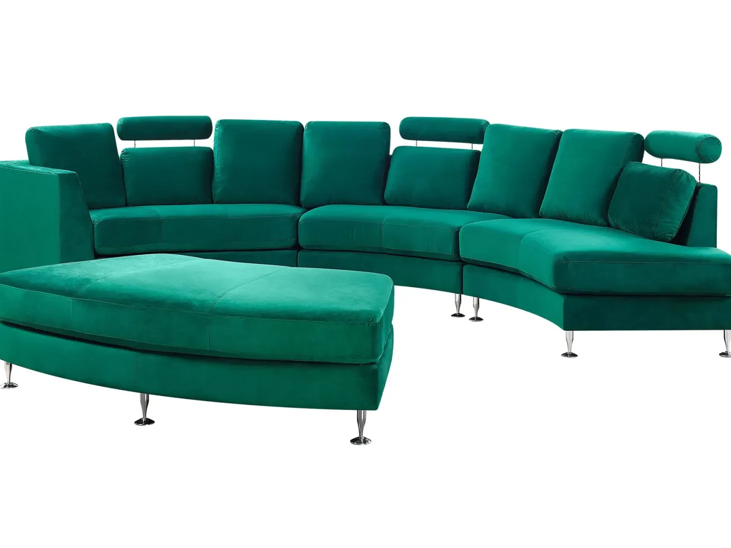 Buet sofa 7 personers ROTUNDE Velour Mørkegrøn