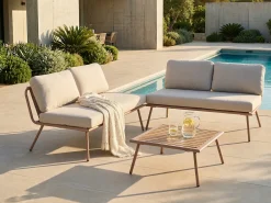 CACCAMO 4 personers Have-hjørnesofasæt Beige