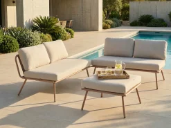 CACCAMO 4 personers Have-hjørnesofasæt Beige
