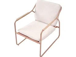 CALASCIO 4 personers Loungesæt med bord Lys Beige Metal