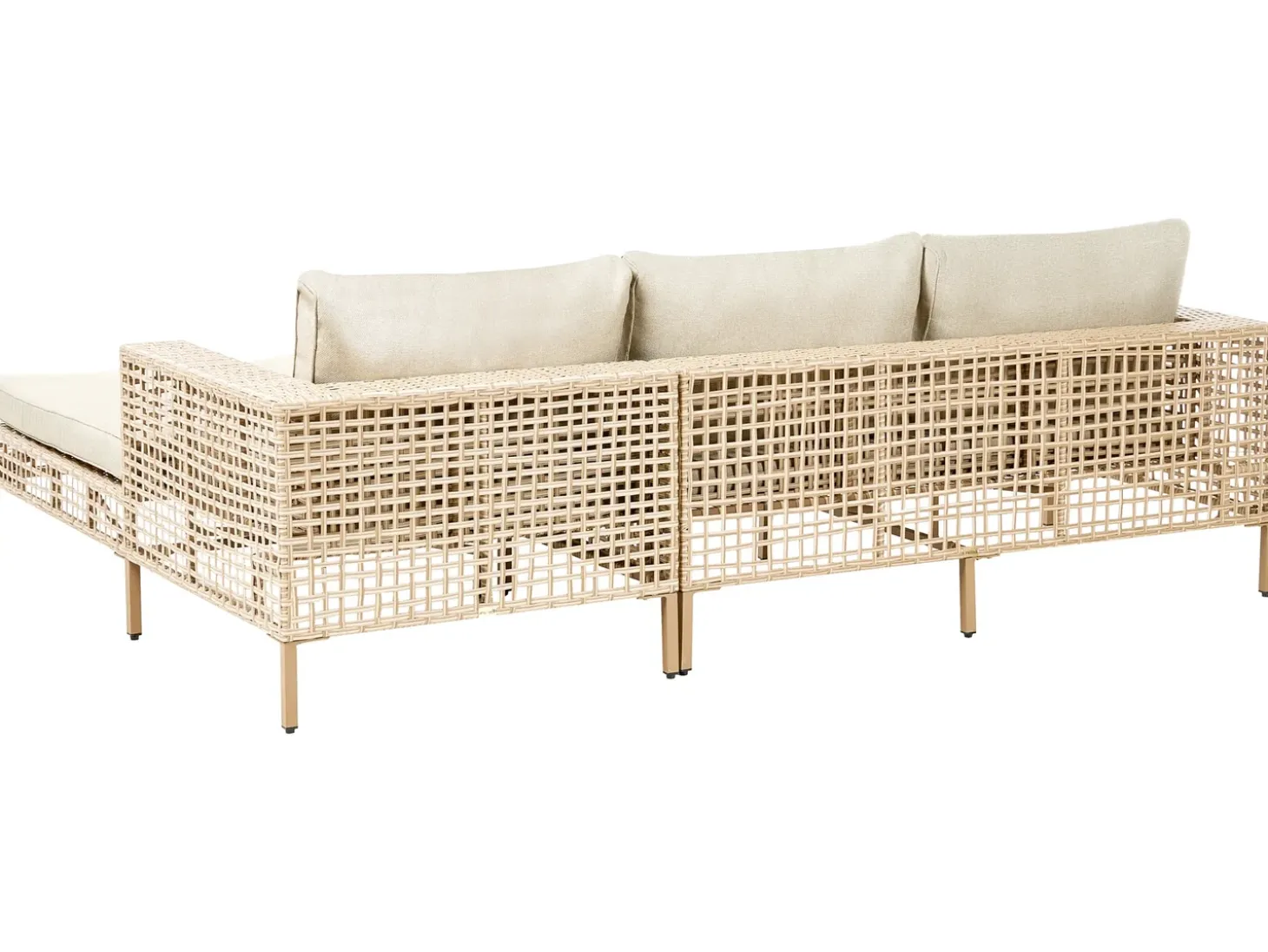 CALASETTA 4 personers Loungesæt med bord Venstrevendt Beige PE-rattan