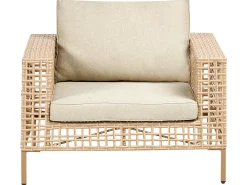 CALASETTA 4 personers Loungesæt med bord Venstrevendt Beige PE-rattan