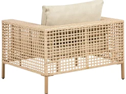 CALASETTA 4 personers Loungesæt med bord Venstrevendt Beige PE-rattan