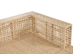 CALASETTA 4 personers Loungesæt med bord Venstrevendt Beige PE-rattan