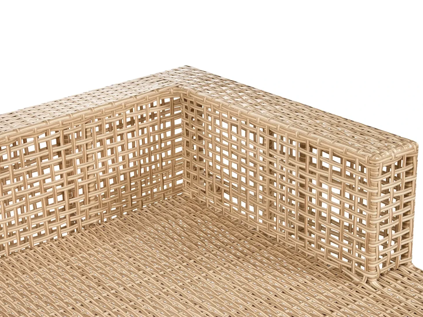 CALASETTA 4 personers Loungesæt med bord Venstrevendt Beige PE-rattan