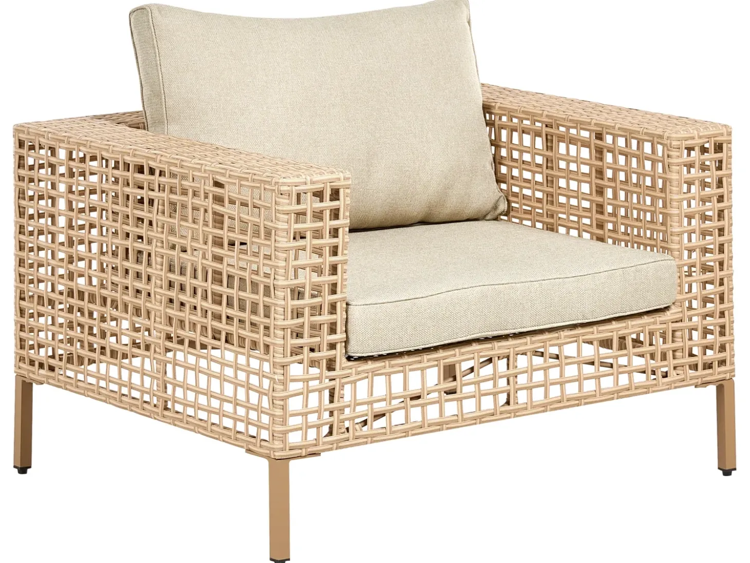 CALASETTA 4 personers Loungesæt med bord Venstrevendt Beige PE-rattan