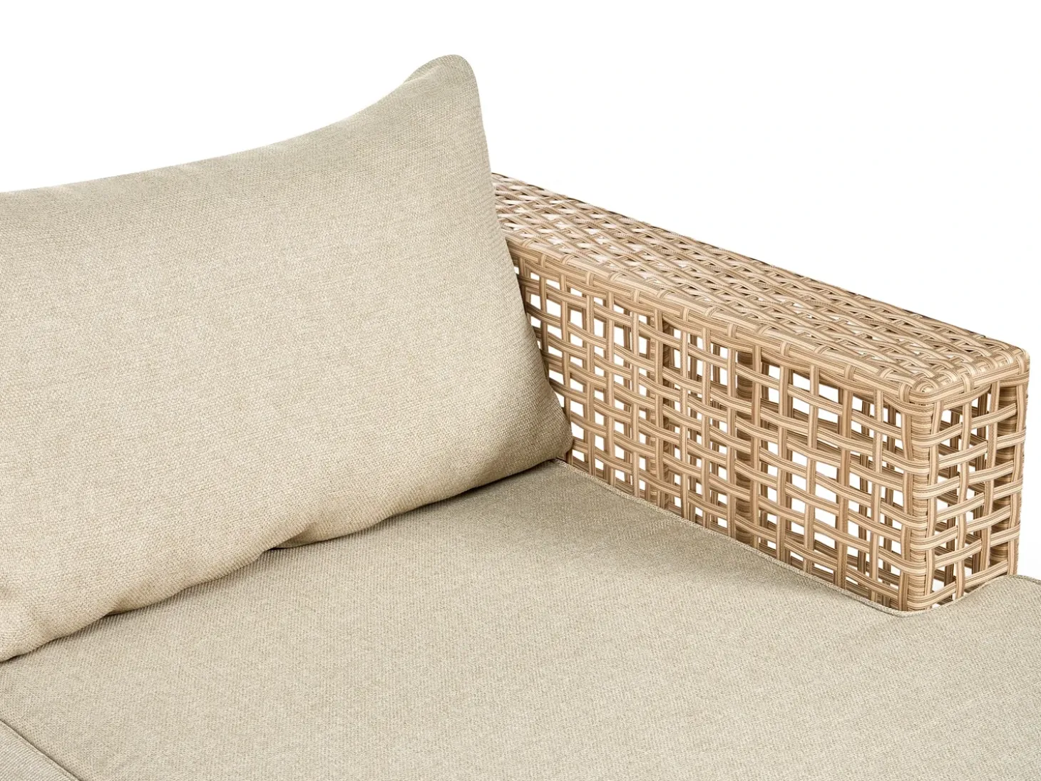 CALASETTA 4 personers Loungesæt med bord Venstrevendt Beige PE-rattan