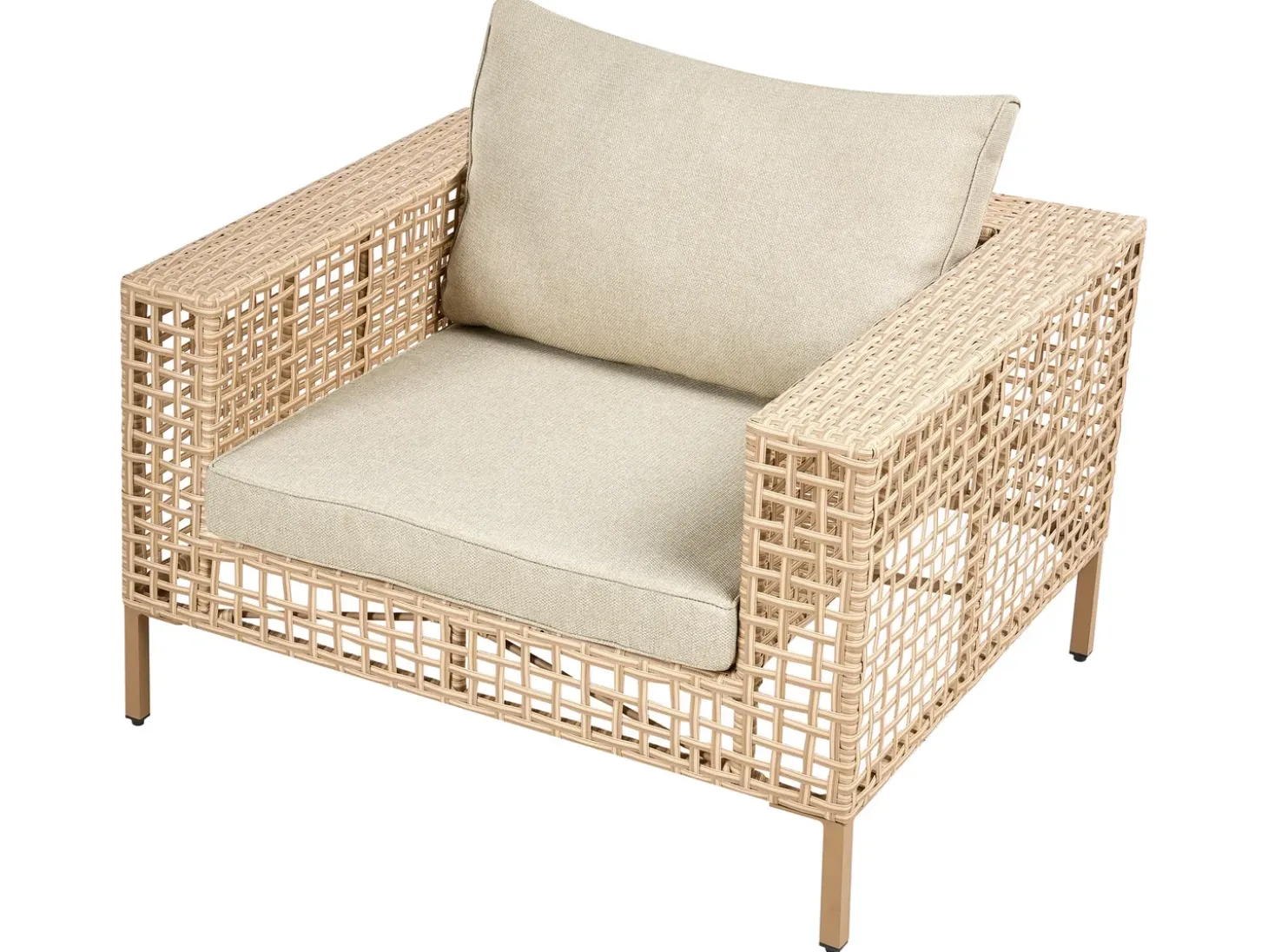 CALASETTA 4 personers Loungesæt med bord Venstrevendt Beige PE-rattan