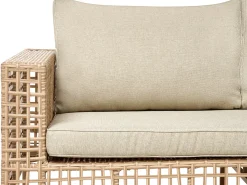 CALASETTA 4 personers Loungesæt med bord Venstrevendt Beige PE-rattan