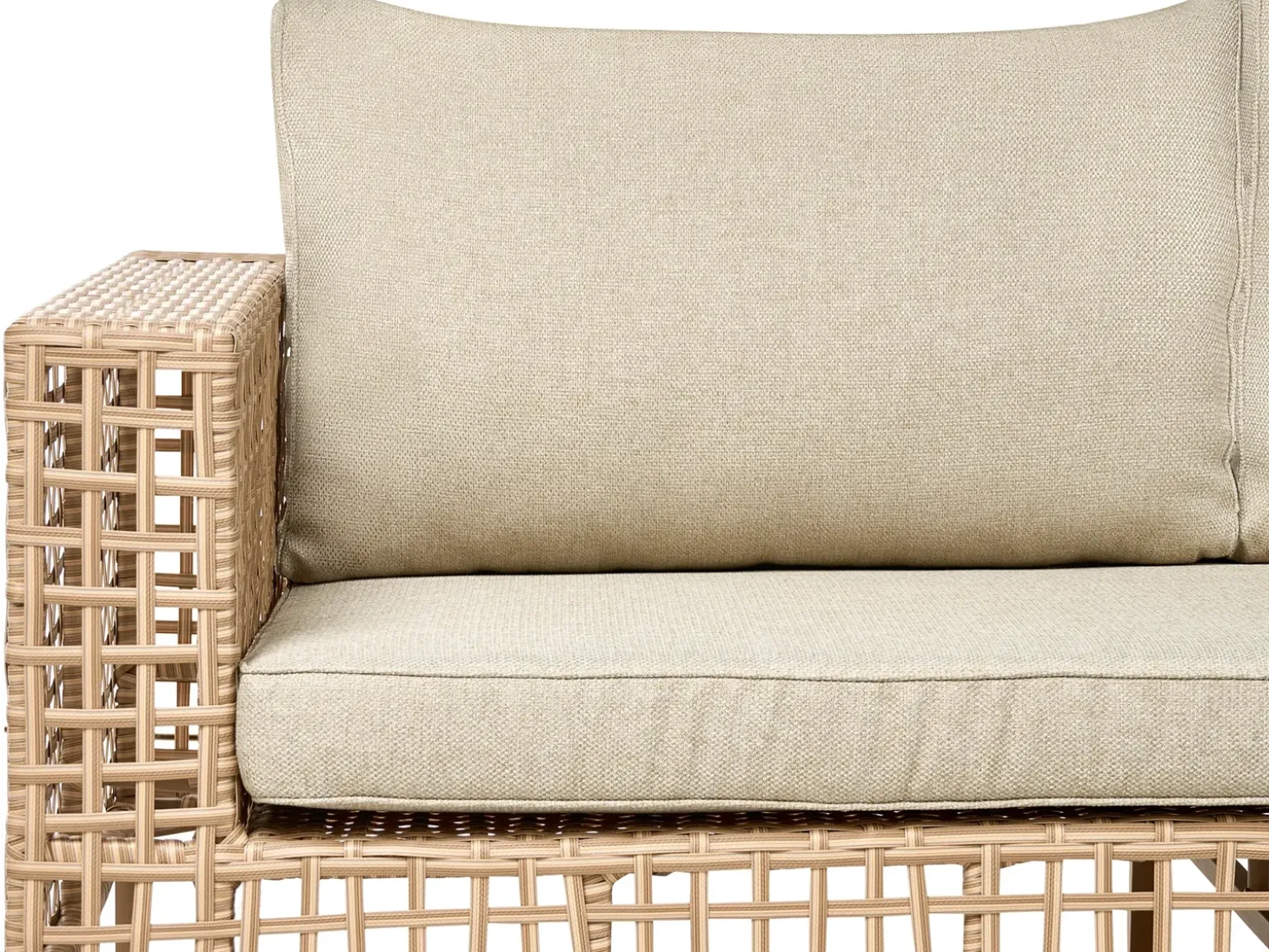 CALASETTA 4 personers Loungesæt med bord Venstrevendt Beige PE-rattan