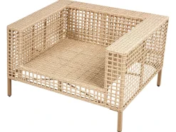 CALASETTA 4 personers Loungesæt med bord Højrevendt Beige PE-rattan