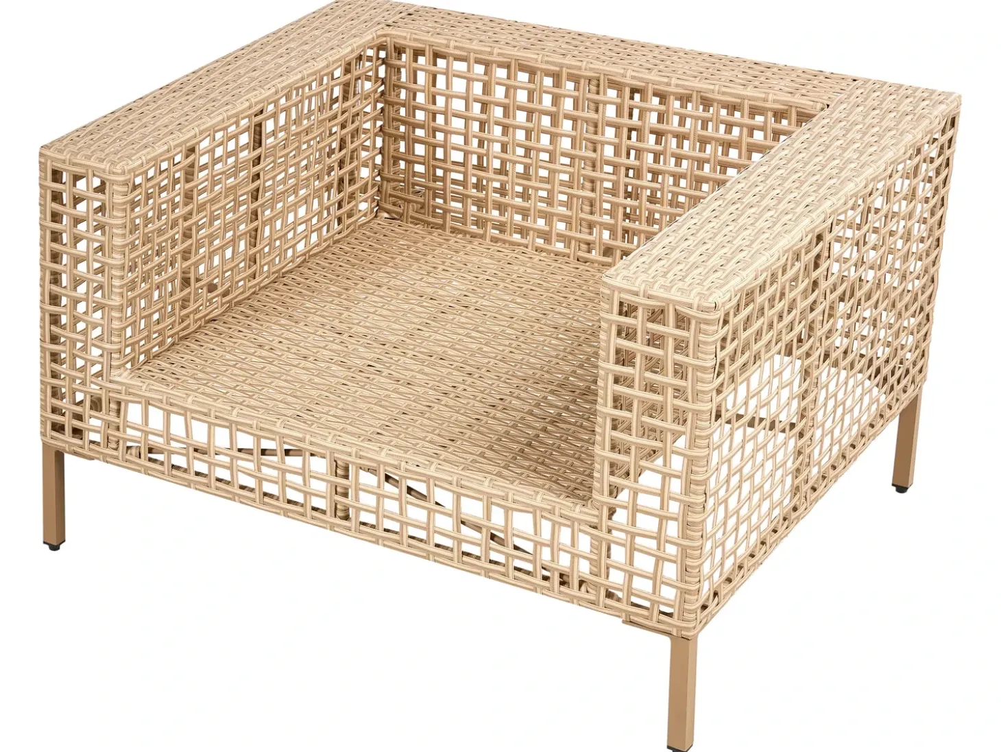 CALASETTA 4 personers Loungesæt med bord Højrevendt Beige PE-rattan