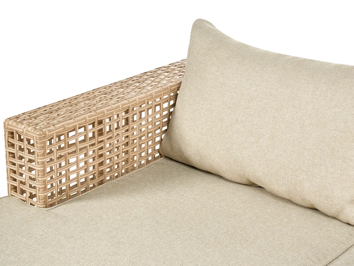 CALASETTA 4 personers Loungesæt med bord Højrevendt Beige PE-rattan