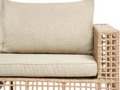 CALASETTA 4 personers Loungesæt med bord Højrevendt Beige PE-rattan
