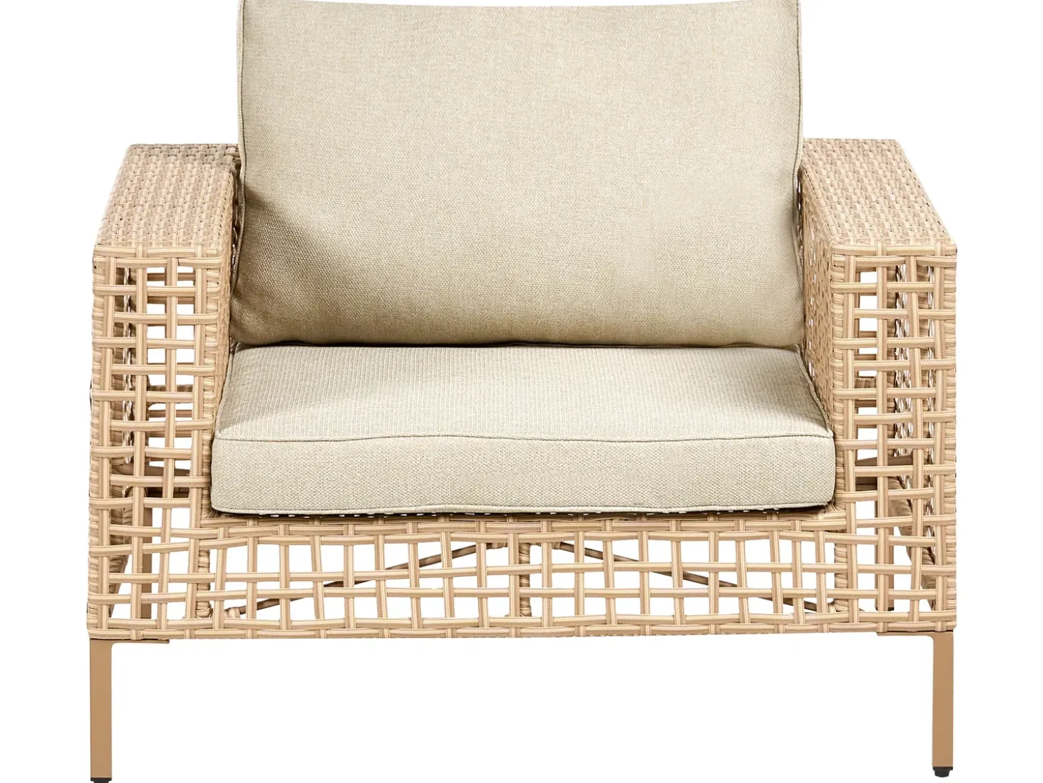 CALASETTA 4 personers Loungesæt med bord Højrevendt Beige PE-rattan