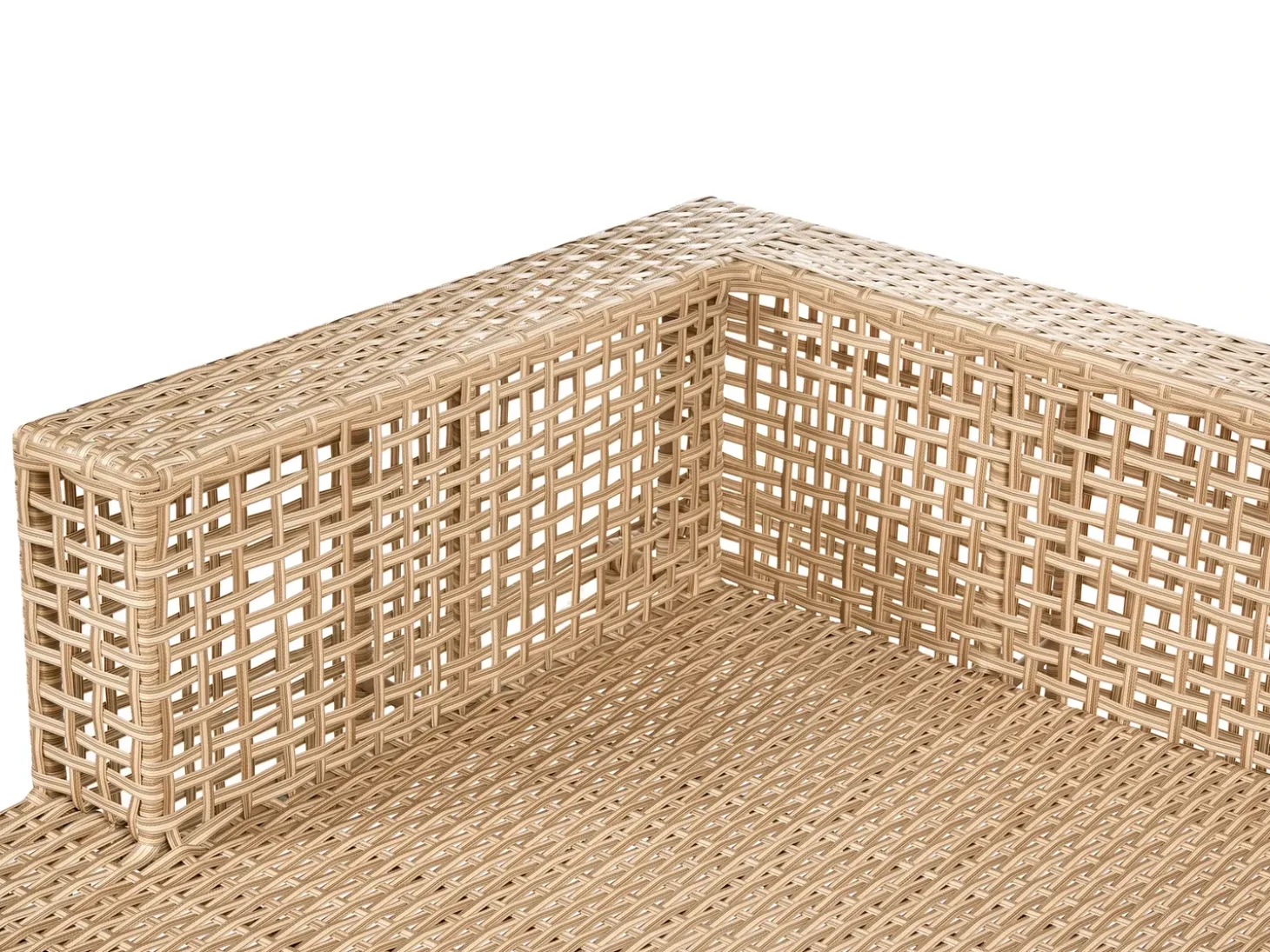 CALASETTA 4 personers Loungesæt med bord Højrevendt Beige PE-rattan