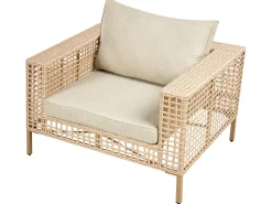 CALASETTA 4 personers Loungesæt med bord Højrevendt Beige PE-rattan