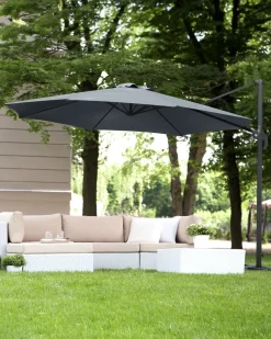 Cantilever parasol 300 cm SAVONA Mørkegrå Grå