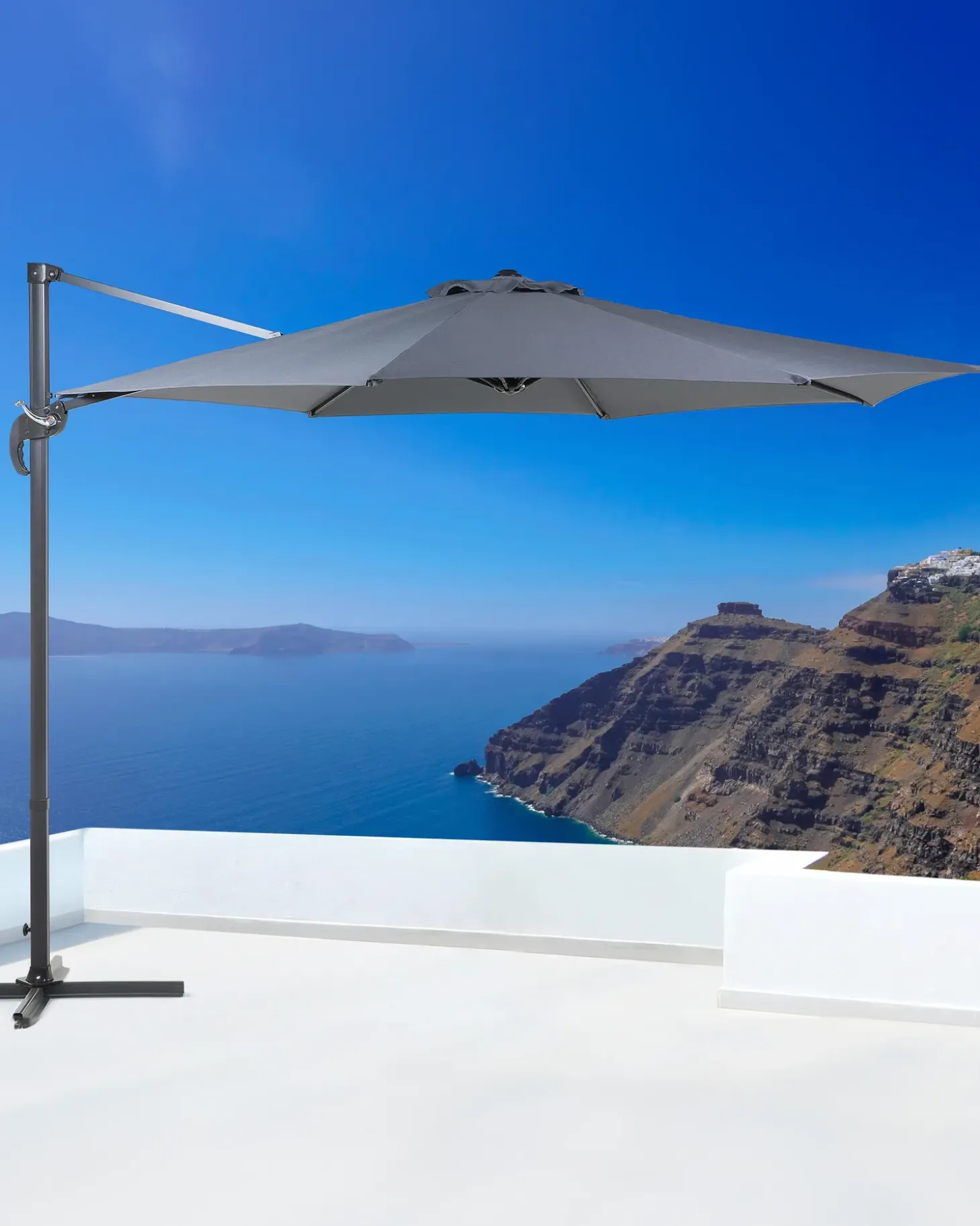 Cantilever parasol 300 cm SAVONA Mørkegrå Grå