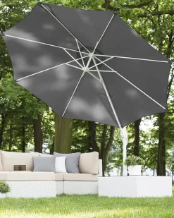 Cantilever parasol 300 cm SAVONA Mørkegrå Grå