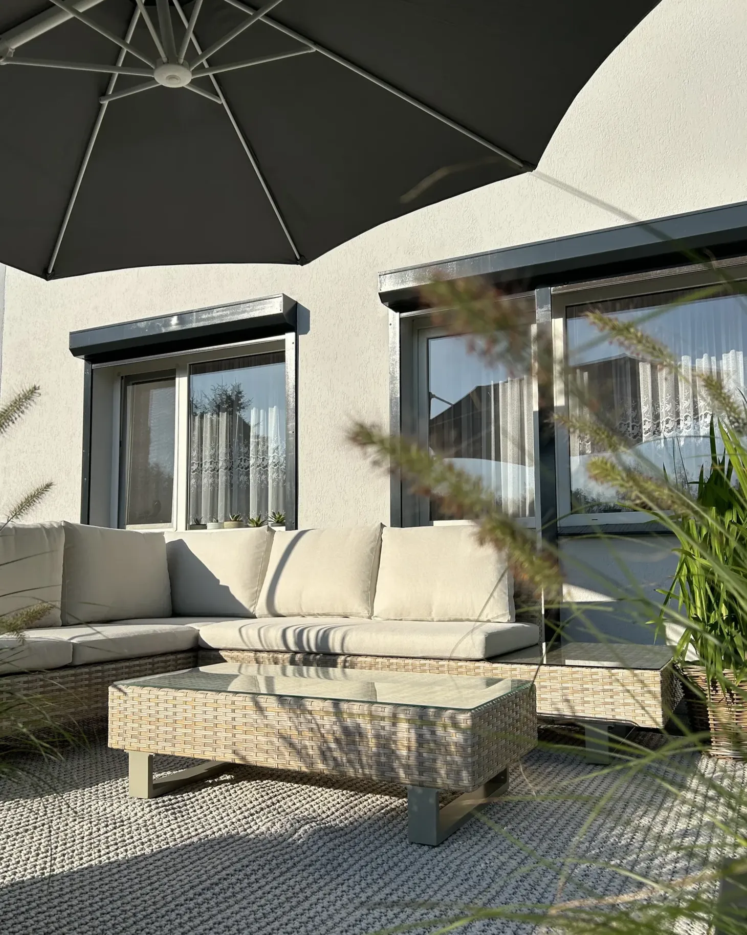 Cantilever parasol 295 cm SAVONA II Mørkegrå