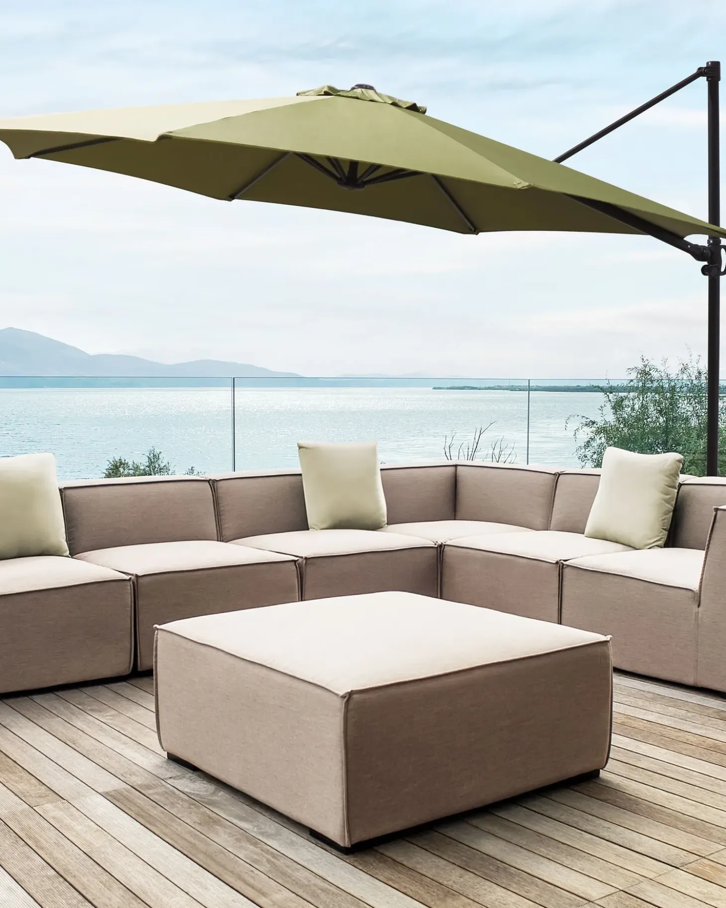 Cantilever parasol 295 cm SAVONA II Olivengrøn