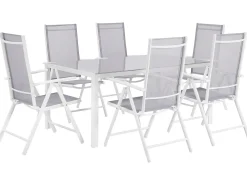 CATANIA 6 personers Havemøbelsæt Grå Metal