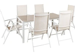 CATANIA 6 personers Havemøbelsæt Beige Metal