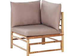 CERRETO 5 personers Loungesæt med bord Brungrå Bambus