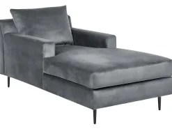 Chaiselong GUERET Velour Grå