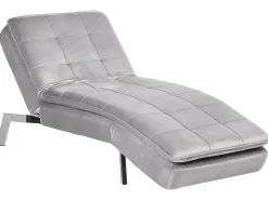 Chaiselong LOIRET Velour Lysegrå