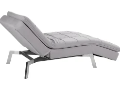 Chaiselong LOIRET Velour Lysegrå