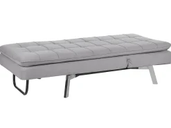 Chaiselong LOIRET Velour Lysegrå