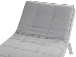 Chaiselong LOIRET Velour Lysegrå