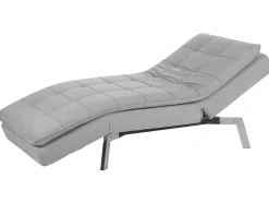 Chaiselong LOIRET Velour Lysegrå