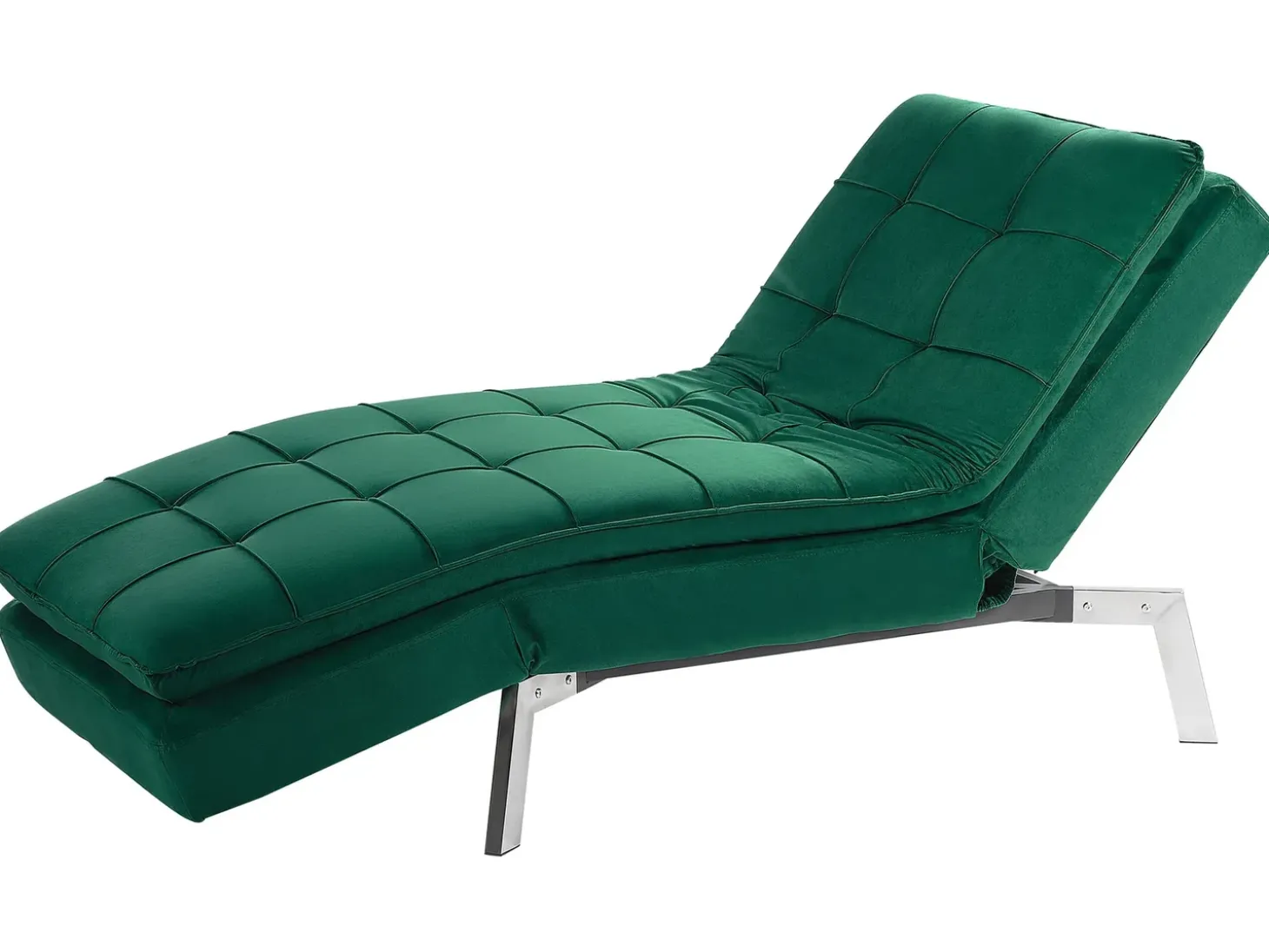 Chaiselong LOIRET Velour Smaragdgrøn