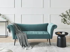 Chaiselong NANTILLY Velour Blågrøn