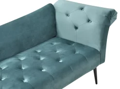 Chaiselong NANTILLY Velour Blågrøn
