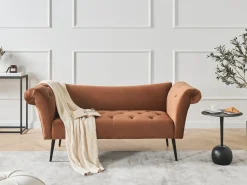 Chaiselong NANTILLY Velour Guldbrun
