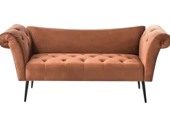 Chaiselong NANTILLY Velour Guldbrun