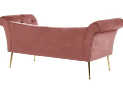 Chaiselong NANTILLY Velour Lyserød
