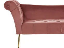 Chaiselong NANTILLY Velour Lyserød