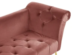 Chaiselong NANTILLY Velour Lyserød
