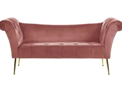 Chaiselong NANTILLY Velour Lyserød