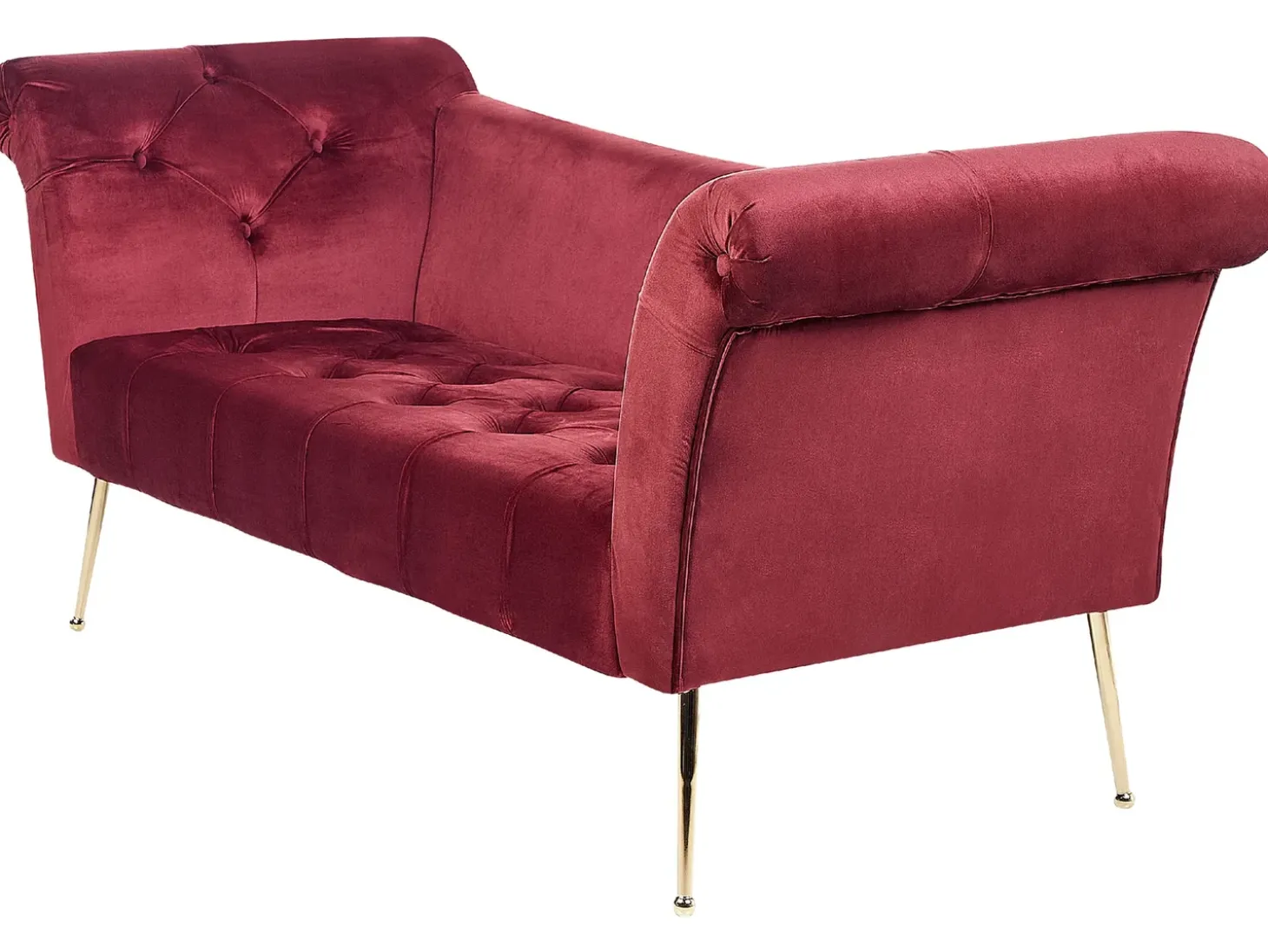 Chaiselong NANTILLY Velour Mørkerød